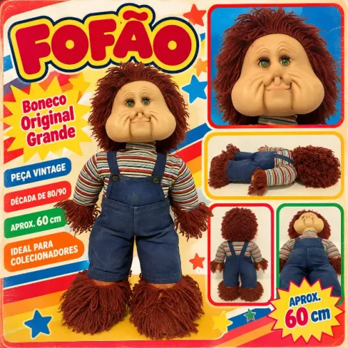 Fofão Original Antigo - Boneco Vintage Grande - Aprox. 60 cm