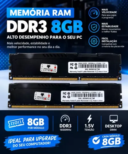Memória ram ddr3 de 8 gigas