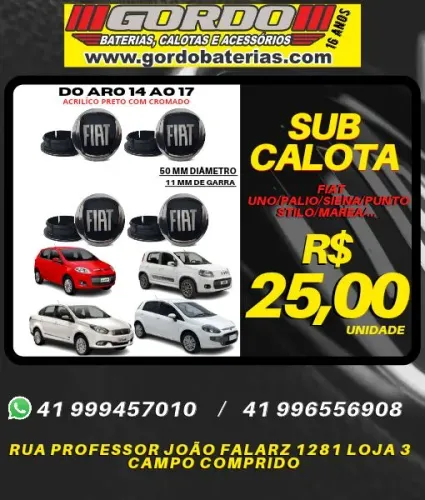 Calota centro de roda Fiat Palio Siena Uno Stilo Marea. R$25,00 unidade. Disk entrega 