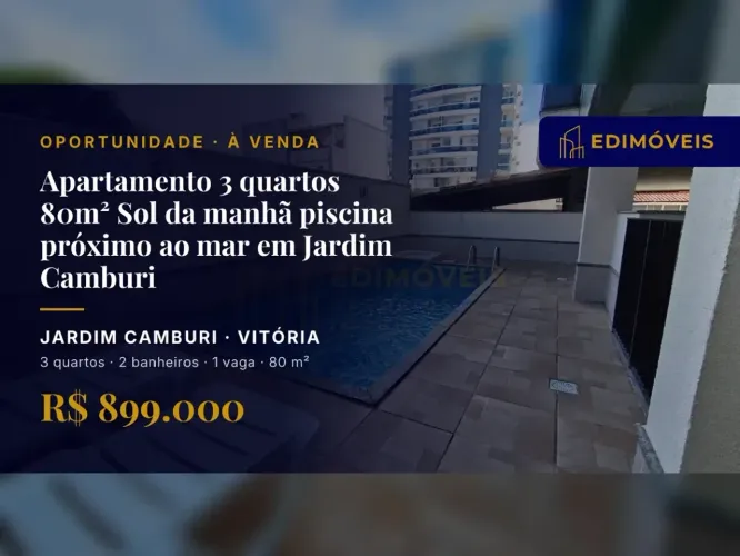 Sensacional apartamento em Jardim Camburi, próximo ao calçadão da praia!