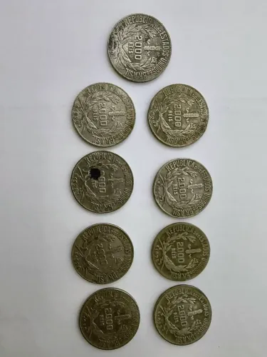 Lote de 9 moedas antigas brasileiras