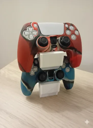 Suporte Duplo para Controle PS5 - Organizador Gamer (Branco)