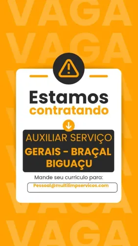 Auxiliar serviço gerais - Braçal / Biguaçu