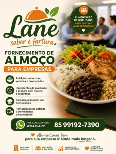 TRABALHAMOS COM FORNECIMENTO DE ALMOÇO 