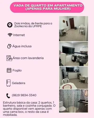 Quarto em apartamento