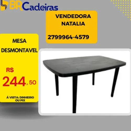 mesa retangular com pés desmontaveis 