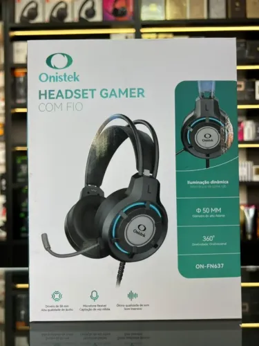 Headset Gamer Onistek ON-FN637 Microfone P2 + Led RGB USB (Novo)