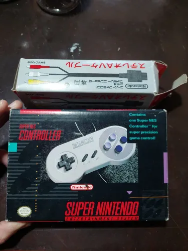 Controle e cabo super Nintendo com caixa original
