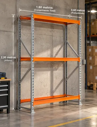 Porta Pallet Industrial / Rack De Carga Pesada (2,00m x 1,80m x 0,60m)
