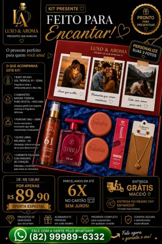 Kit presente com perfume entrega grátis