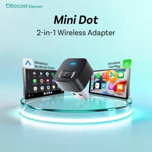Adaptador Android Auto Carplay Sem Fio Ottocast Mini Dot