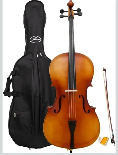Violoncelo Envelhecido AL 1210 4/4 E Alan Com Capa Arco Breu<br>