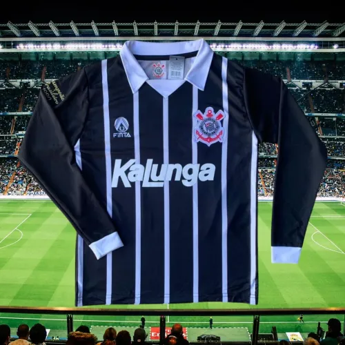 Camisa Corinthians Kalunga Retrô Manga Longa 