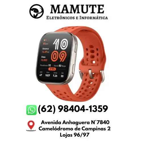 Smartwatch Amazfit Bip 6 1,97" AmoLED Resistência À Água, Gps, Monitoramento 24h