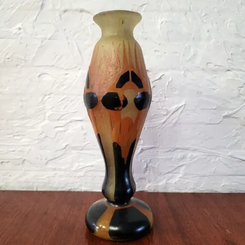 Charles Schneider (1881-1953), vaso Art déco em pasta de vidro assinado ( Le Verre Françai