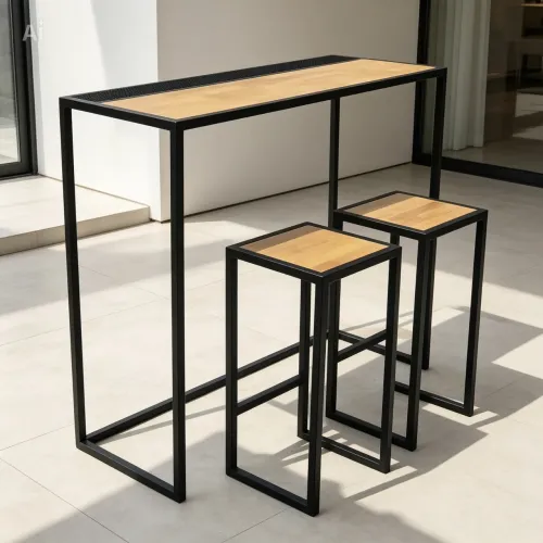 Mesa Bistrô com Banquetas em Aço ? Premium ? Vision Aço Uberlândia