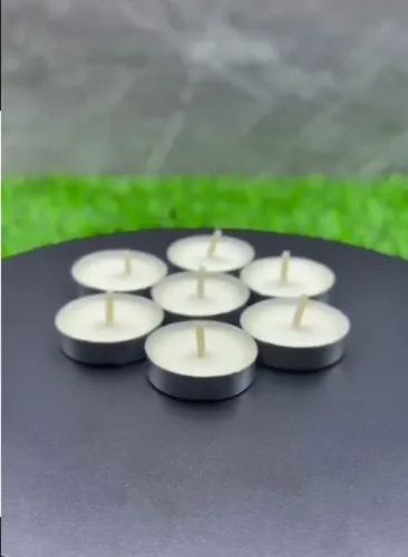 50 Velas Estilo Rechaud Com Suporte Em Alumínio - Branca