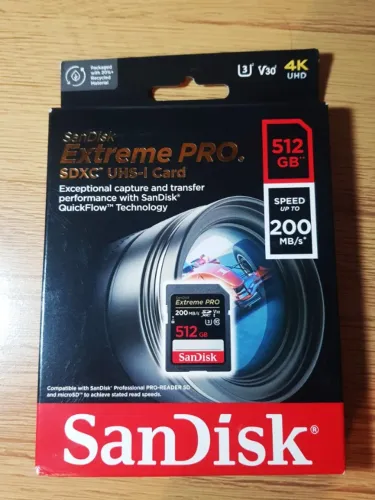 Cartão De Memória SD Sandisk Extreme Pro 512GB SDXC UHS-I (Original)