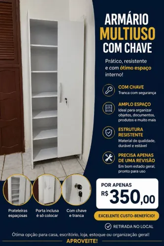 ARMÁRIO MULTIUSO COM CHAVE 