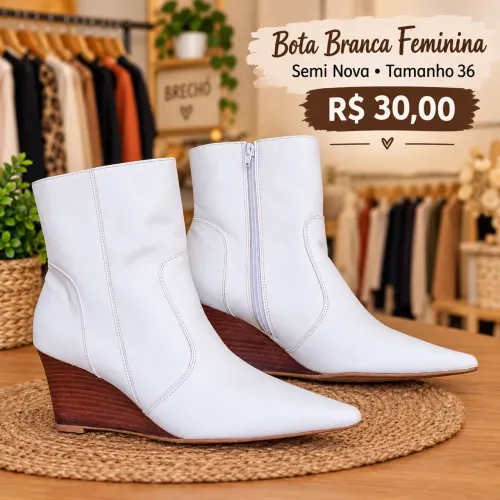 Bota branca feminina 36