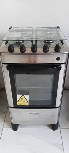 Fogão esmaltec inox funcionando tudo, faço entrega 