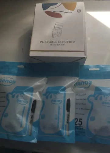 Kit completo bomba de tirar leite + 3 sacos lacrados de armazenar contendo 25pcs cada