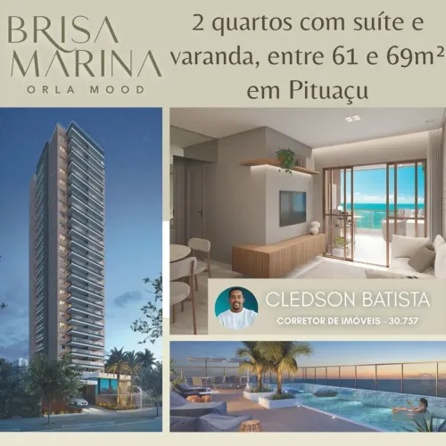 Brisa Marina, 2 Quartos, Opções De 61M² A 69M² E 1 Ou 2 Vagas De Garagem Em Pituaçu. NIMJU