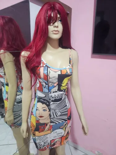 Vestido estampa quadrinhos