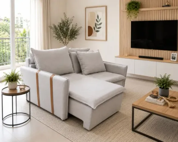Sofá Cama Slim 1,60 Linho NOVO PRONTA ENTREGA