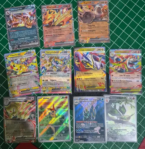 Lote Pokémon TCG PT-BR Charizard EX Tera + 10 EX/AR - Raridades!