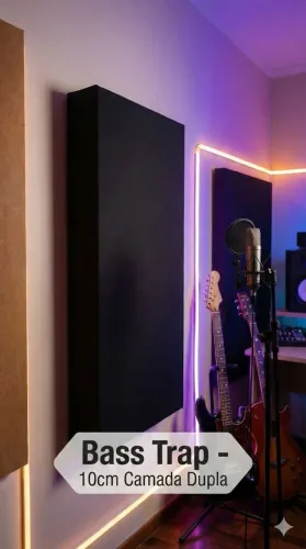 Painel Acústico BASS TRAP - 10cm (Camada Dupla de Lã de Rocha D32)