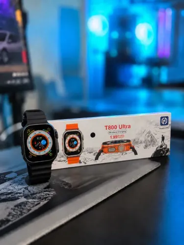 Smartwatch T800 Ultra, NFC ativo, recebe e faz ligações
