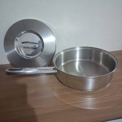 Tramontina Solar 24cm 3,3l Fundo triplo Aço inox indução Frigideira Reta ou Panela rasa