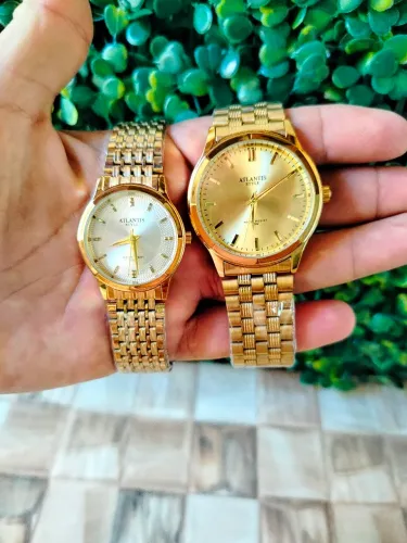 Novo relógio atlantis style dourado especial 