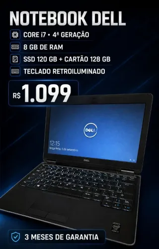 Notebook Dell Latitude E7240 Core i7 8GB SSD 120GB + 128GB