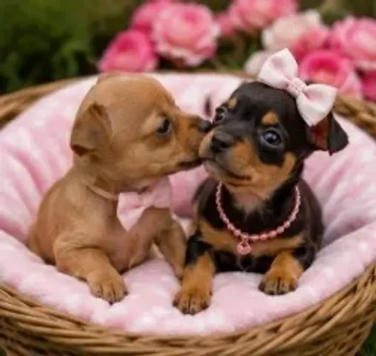 Neném Pinscher/Pincher/Pinsher/Pintier saudáveis, alegres e brincalhões