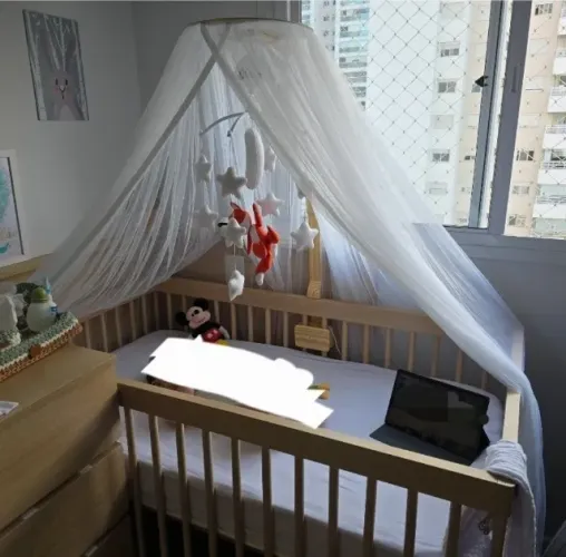 Berço Haus Nature 3 em 1 Palitado - Carvalho - Lilibee com colchão