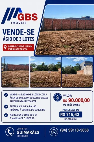 ? OPORTUNIDADE DE INVESTIMENTO - ÁGIO DE 3 LOTES NO CIDADE JARDIM