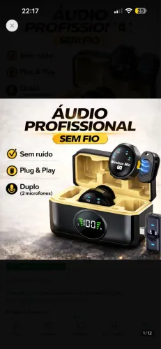Kit 2 microfones profissionais para Android e Iphone