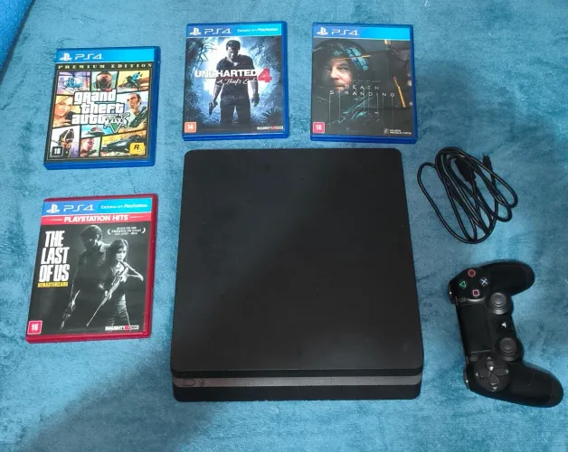 PlayStation 4 Slim 1TB Completo com 4 Jogos