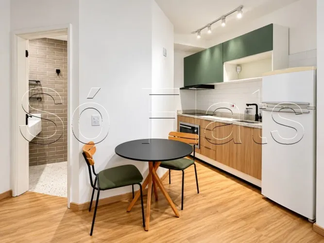 Stagium Studio, flat disponível para locação contendo 28m², 1 dormitório e 1 vaga de garag