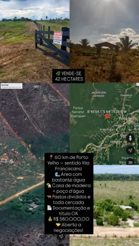 TERRA DOCUMENTADA 60KM DA CIDADE 43HEC, 580.000,00. DISPENSO CURIOSOS