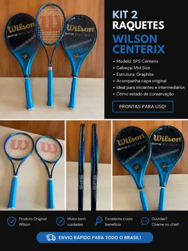 Kit 2 Raquetes de Tênis Wilson Centerix SPS + Capas Originais
