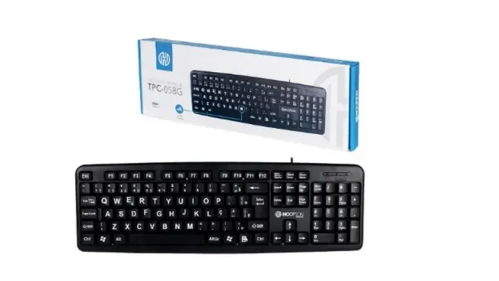 TECLADO USB HOOPSON TPC-058G LETRA GRANDE