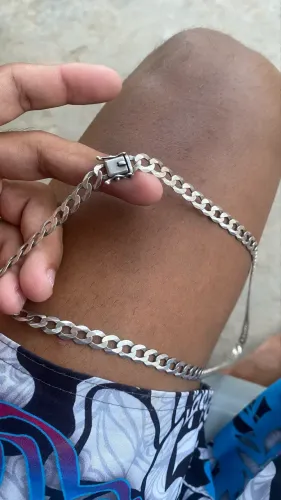 Corda de prata 8mm por 80cm 