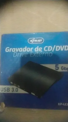 Gravador e leitor de cd /DVR externo marca knup modelo KP-LE300. 5Gbps USB.5.0. Novo.