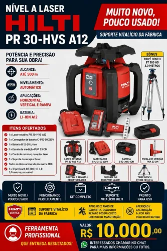 Nível a laser rotativo Hilti 2 a 500 metros