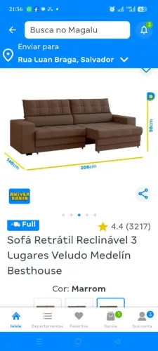 Sofá retrátil novo