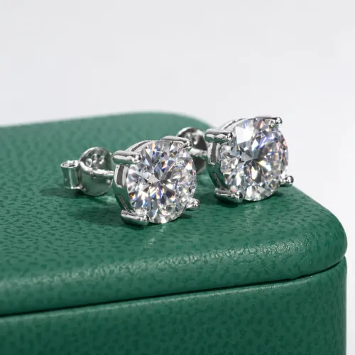 Par de brincos Moissanita Moissanite em prata 925