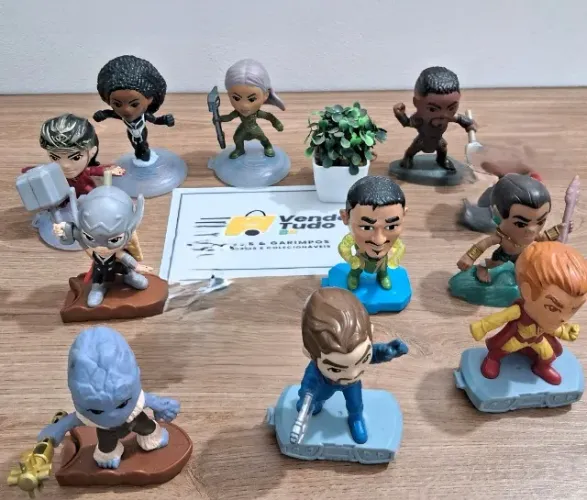 11 bonecos marvel - lote com 11 minifiguras marvel articulados - coleção do mc donalds